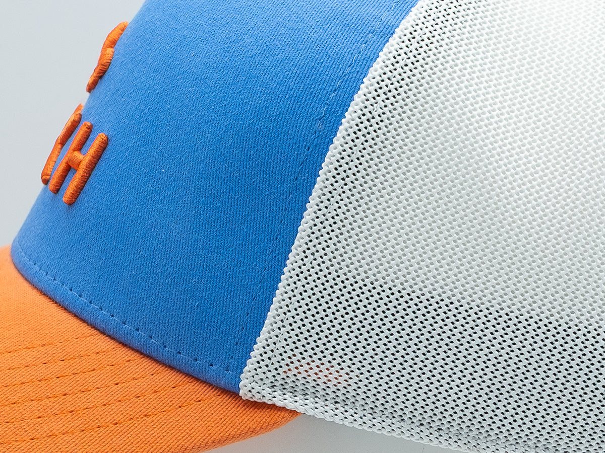 “Escape” Cap, Tricolor Blue Cotton