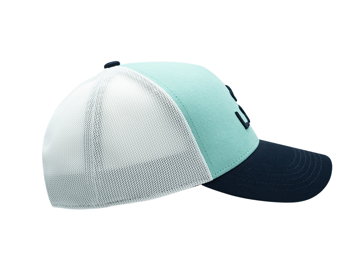 “Escape” Cap, Cotton, Tricolor, Turquoise