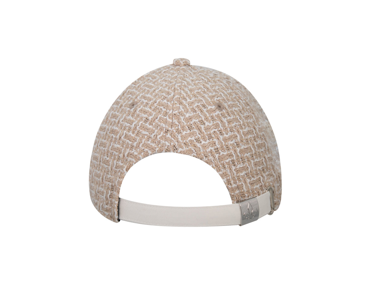Casquette « Prestige » Tweed Beige vue arrière avec sangle ajustable pour un look élégant.