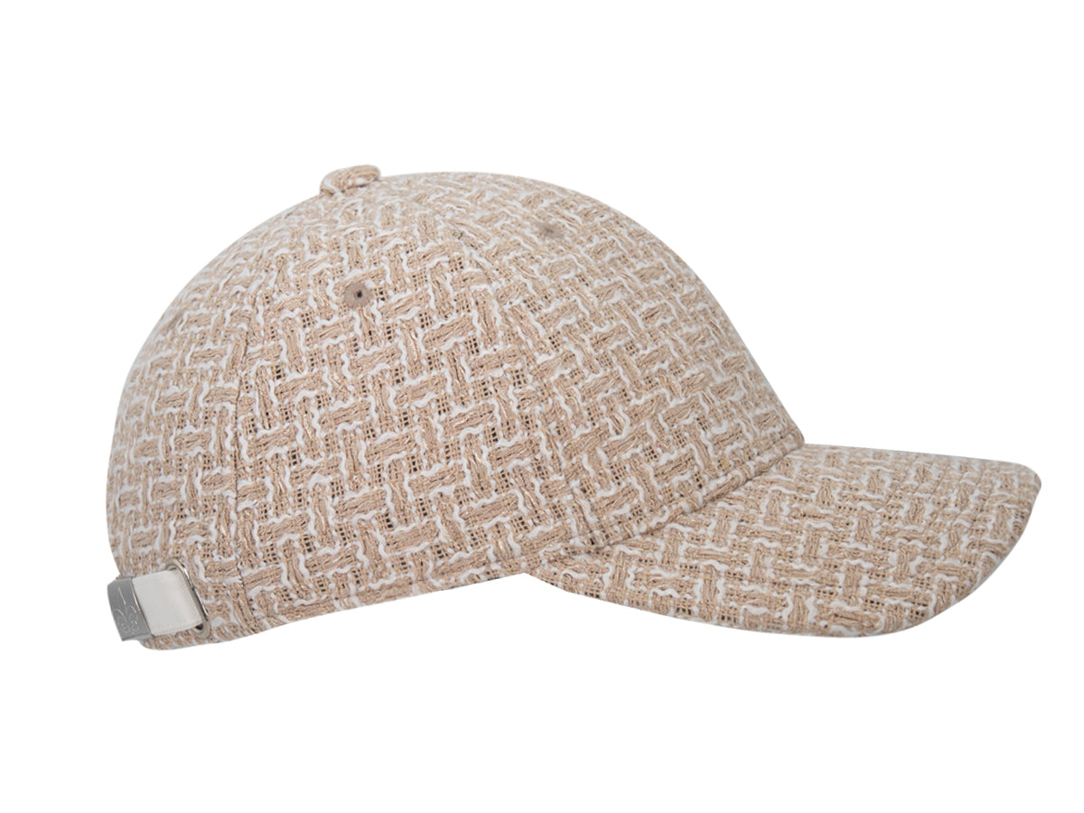 Casquette « Prestige » Tweed Beige de LXH avec un design unique et élégant pour un look tendance